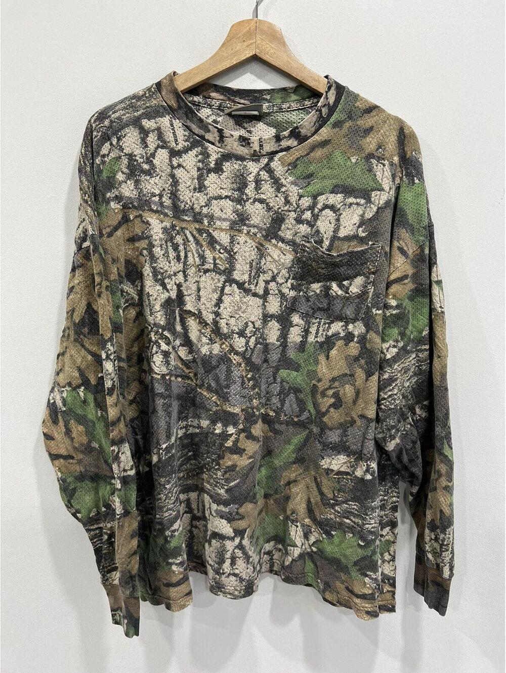Vintage Camo Mossy Oaks Longsleeve Shirt Thermal real tree